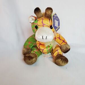 Vintage Kellytoy Giraffe Jewel-Tone Treasures Plush Toy Giraffe 6" Usa Tags‎